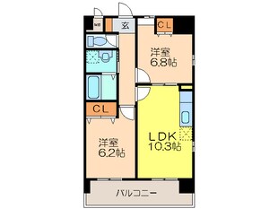 キャトルセゾン代官町の物件間取画像